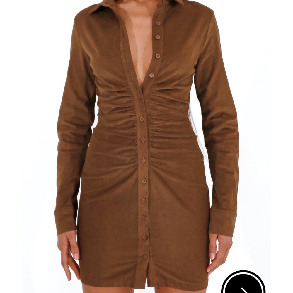The Kript Jules Corduroy Dress - Brown